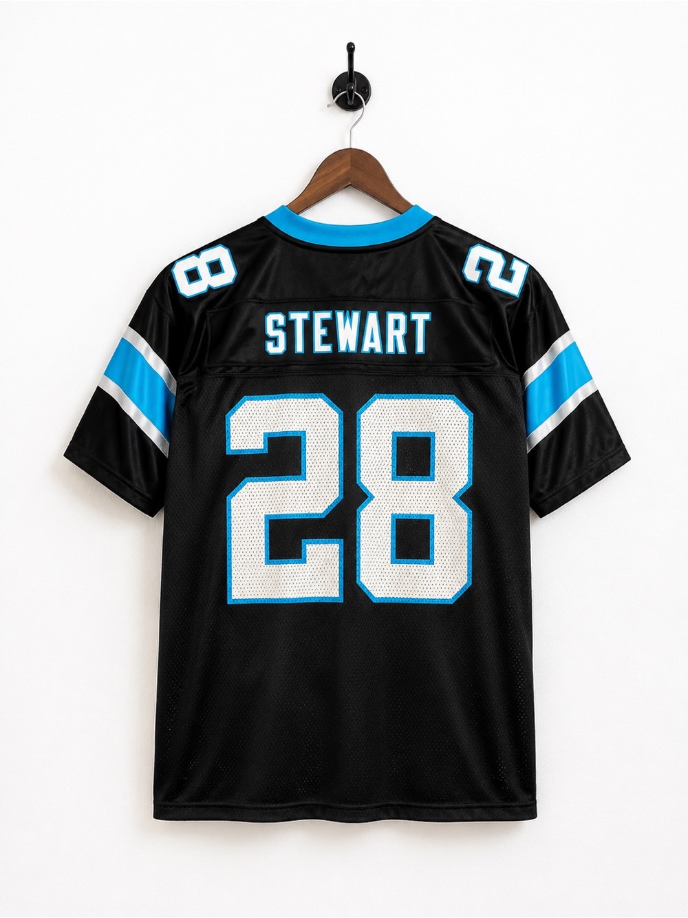 Men's Black & Blue Stewart #28 Football Jersey